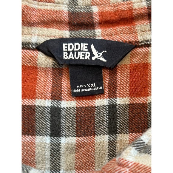 Eddie Bauer Mens Plaid Flannel Shirt Long Sleeve Button Up Big and Tall Size XXL - Picture 10 of 10